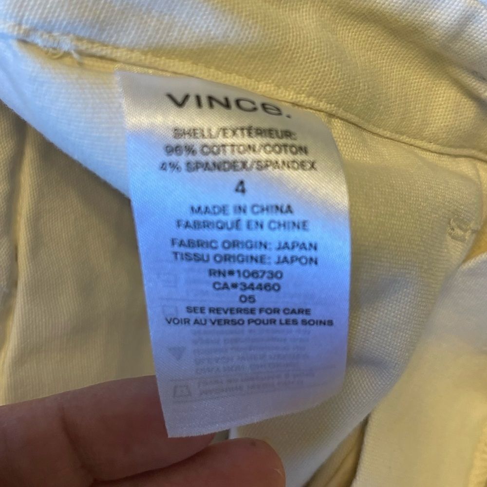 VINCE Straight Leg Cream Cropped Cotton Pants .Size 4 - Picture 7 of 9